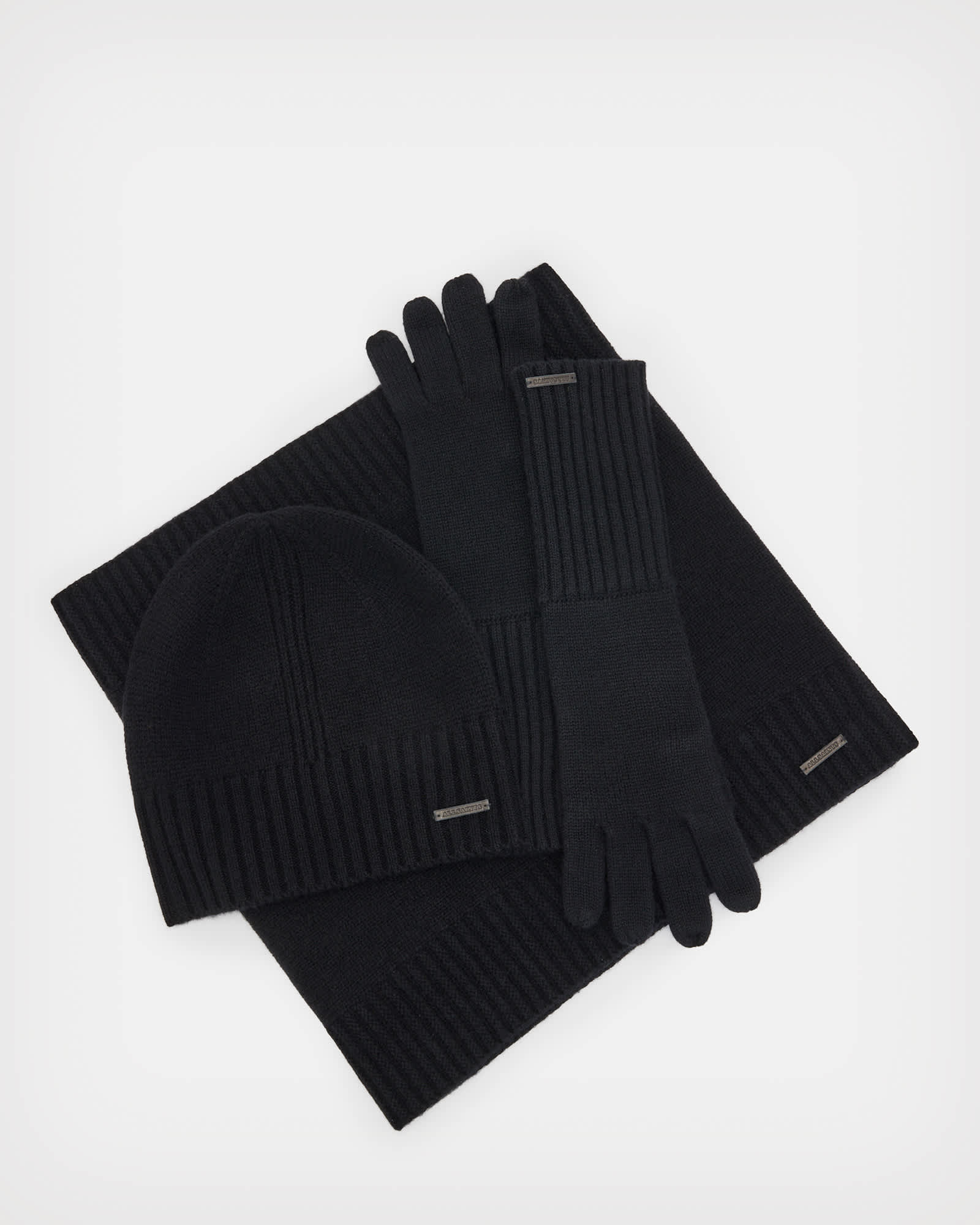 AllSaints Women's Cashmere Marcia Scarf, Gloves And Beanie Gift Set