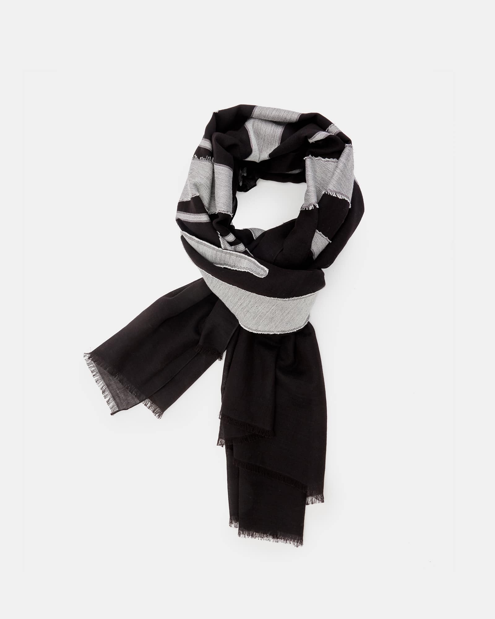 AllSaints Oppose Large Oblong Logo Scarf