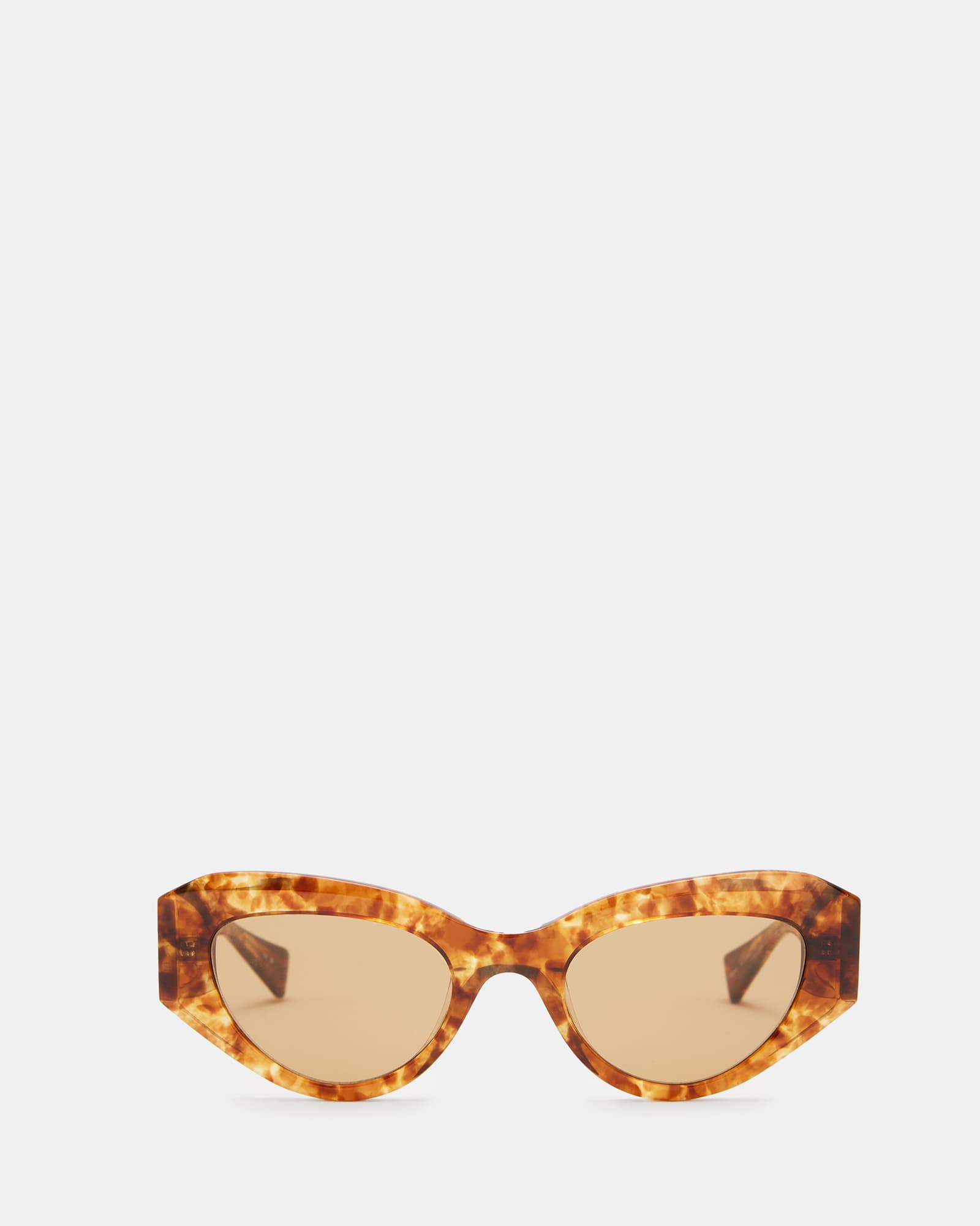 Allsaints Women's Brown/Gold Calypso Bevelled Cat Eye Sunglasses, One Size