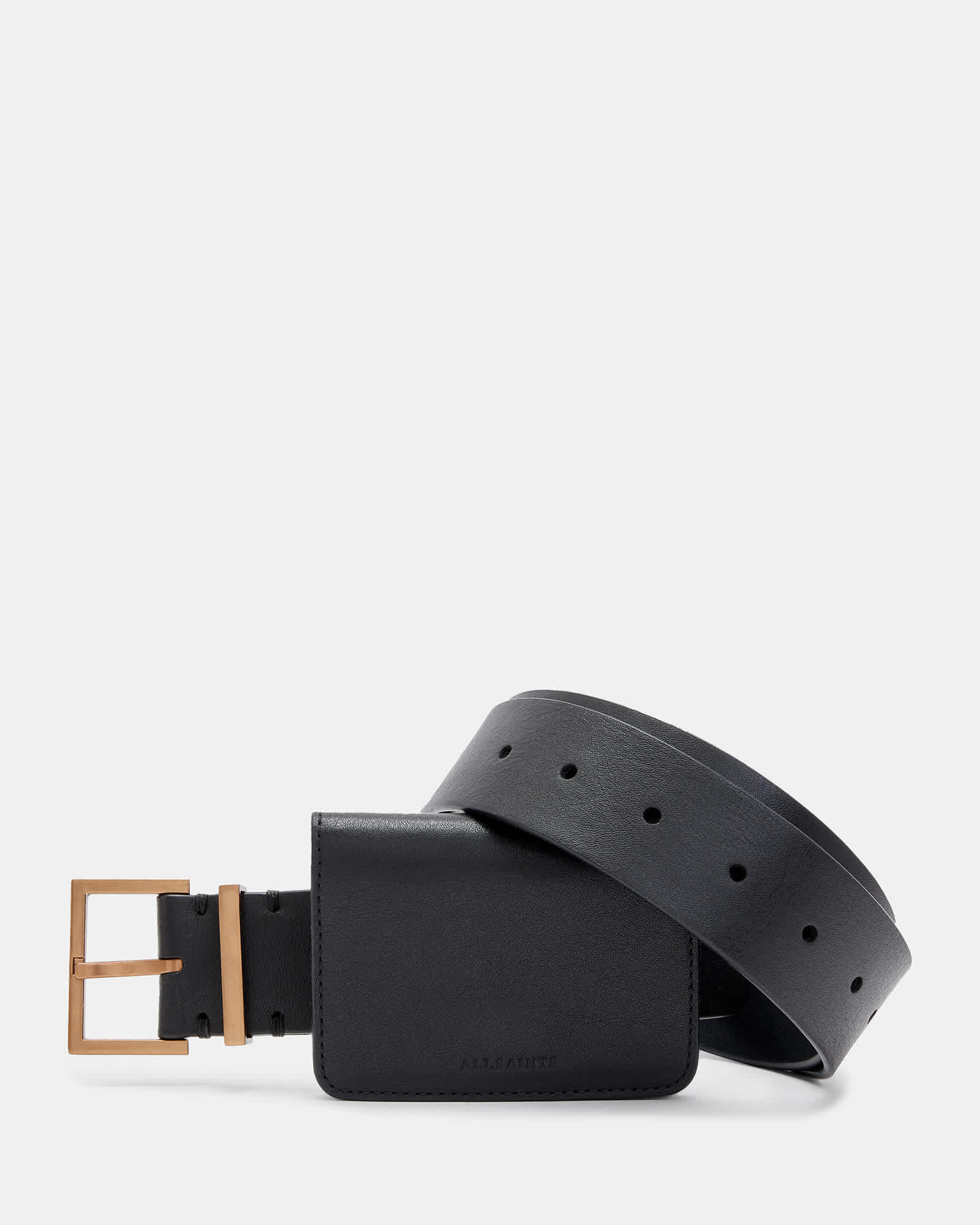 Allsaints Women's Gold Teri Leather Bag Belt - Size  L/Xl