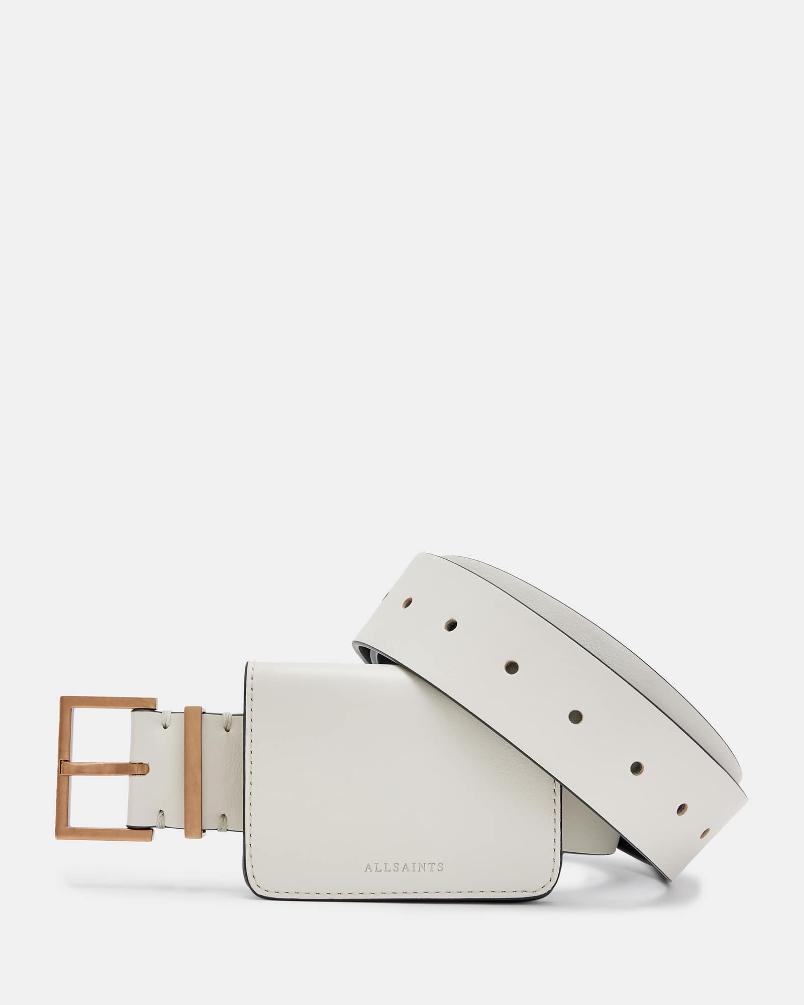 Allsaints Women's Gold Teri Leather Bag Belt - Size  L/Xl