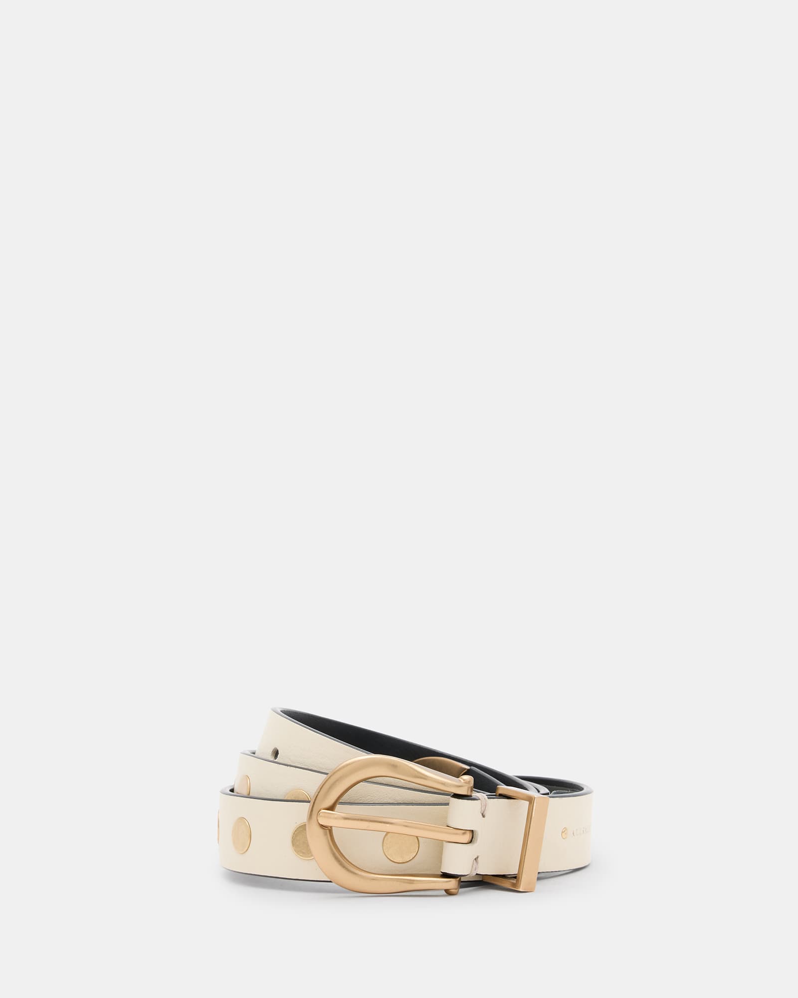 Allsaints Women's Gold Michaela Studded Leather Belt - Size  Xs
