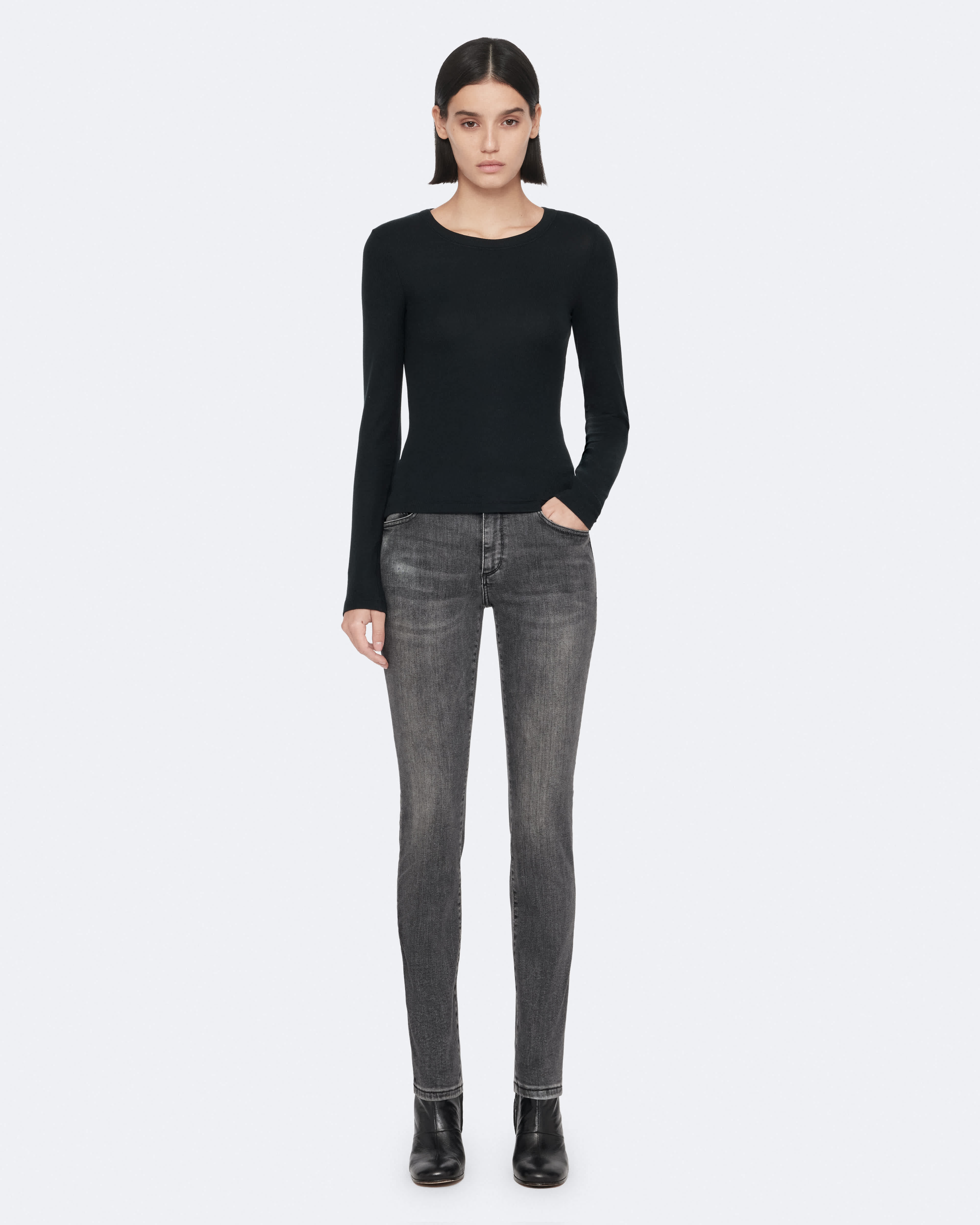 Allsaints Women's Black Miller Mid-Rise Skinny Stretch Jeans - Size 32 - Image 1