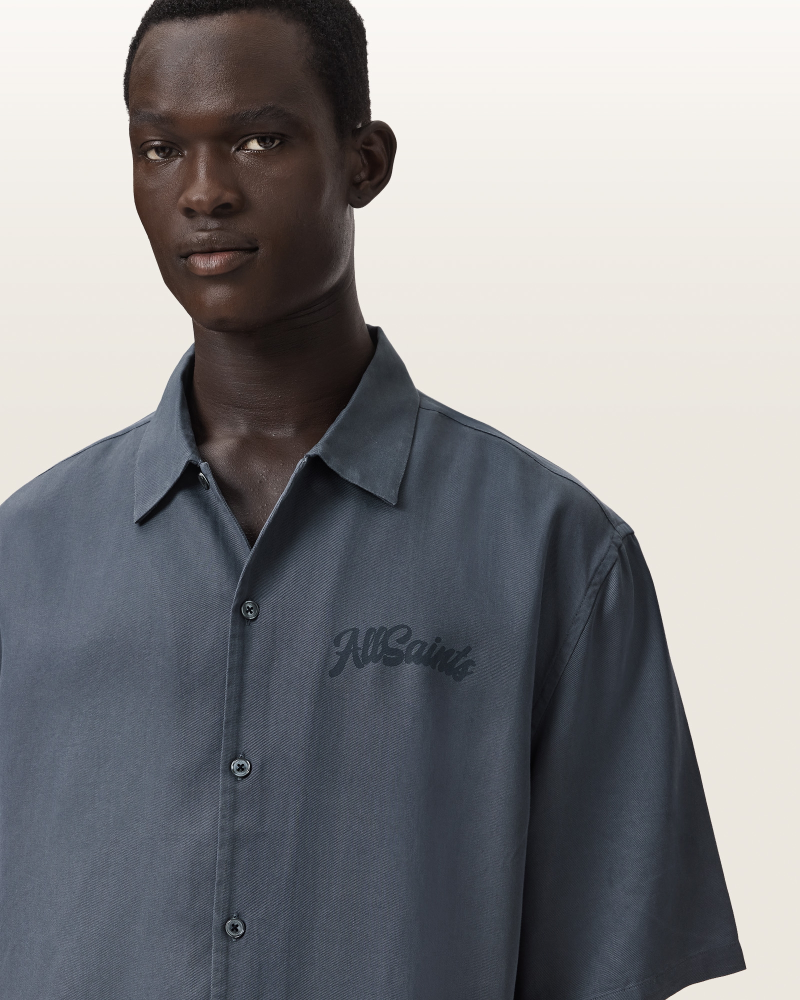 Circe Oversized Short Sleeve Shirt MOONSTONE BLUE | ALLSAINTS US