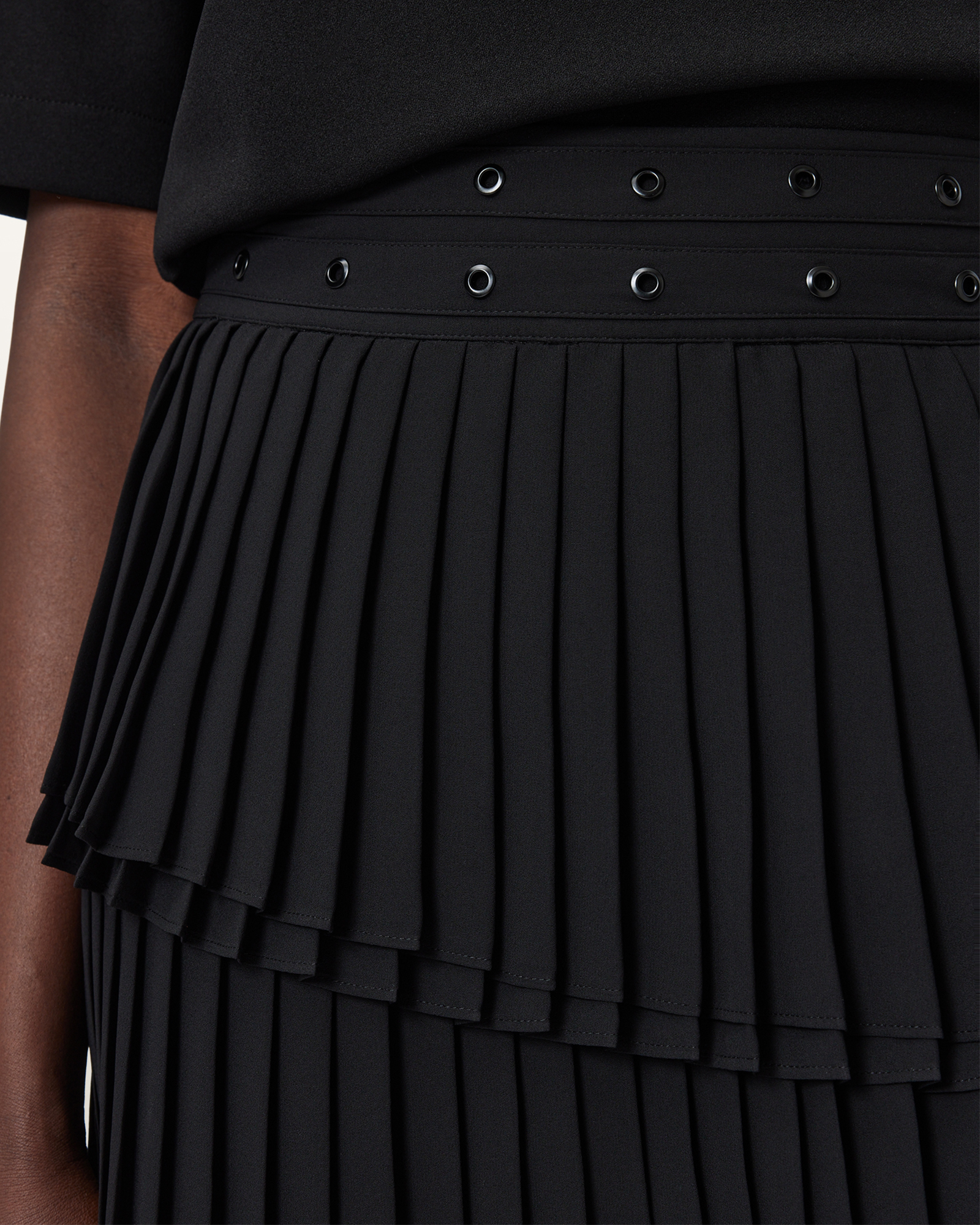 Oona Pleated Mini Skirt Black | ALLSAINTS US