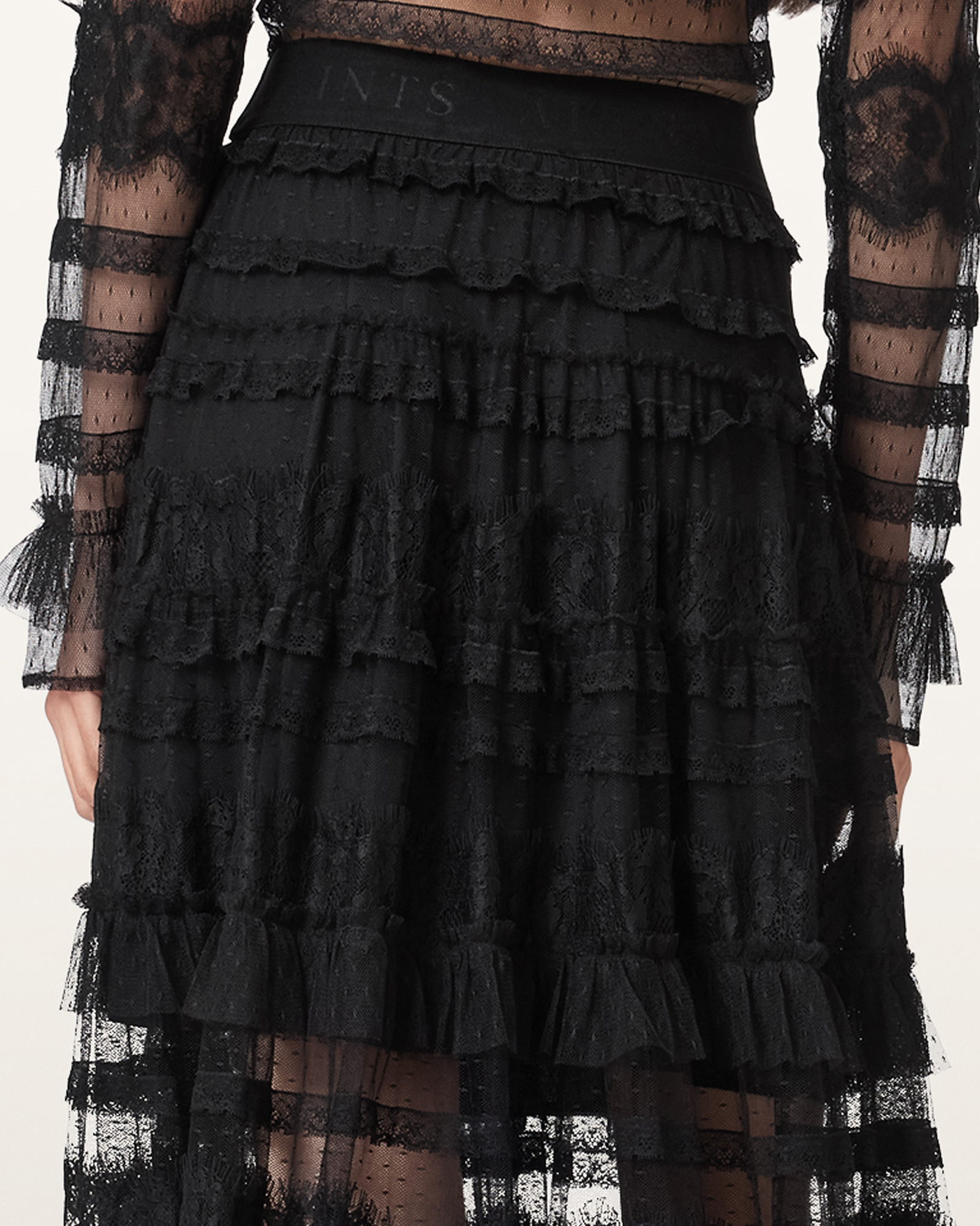 Arlea Tulle Maxi Skirt Black | ALLSAINTS US