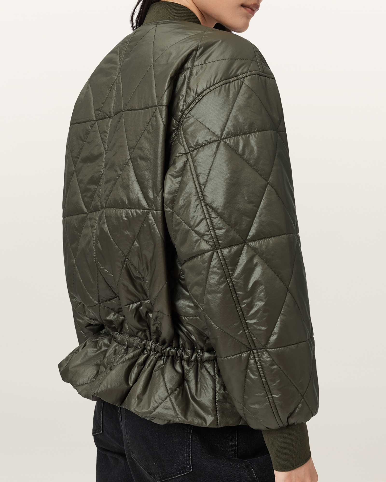 Alli Quilted Bomber Jacket Forest Green | ALLSAINTS US