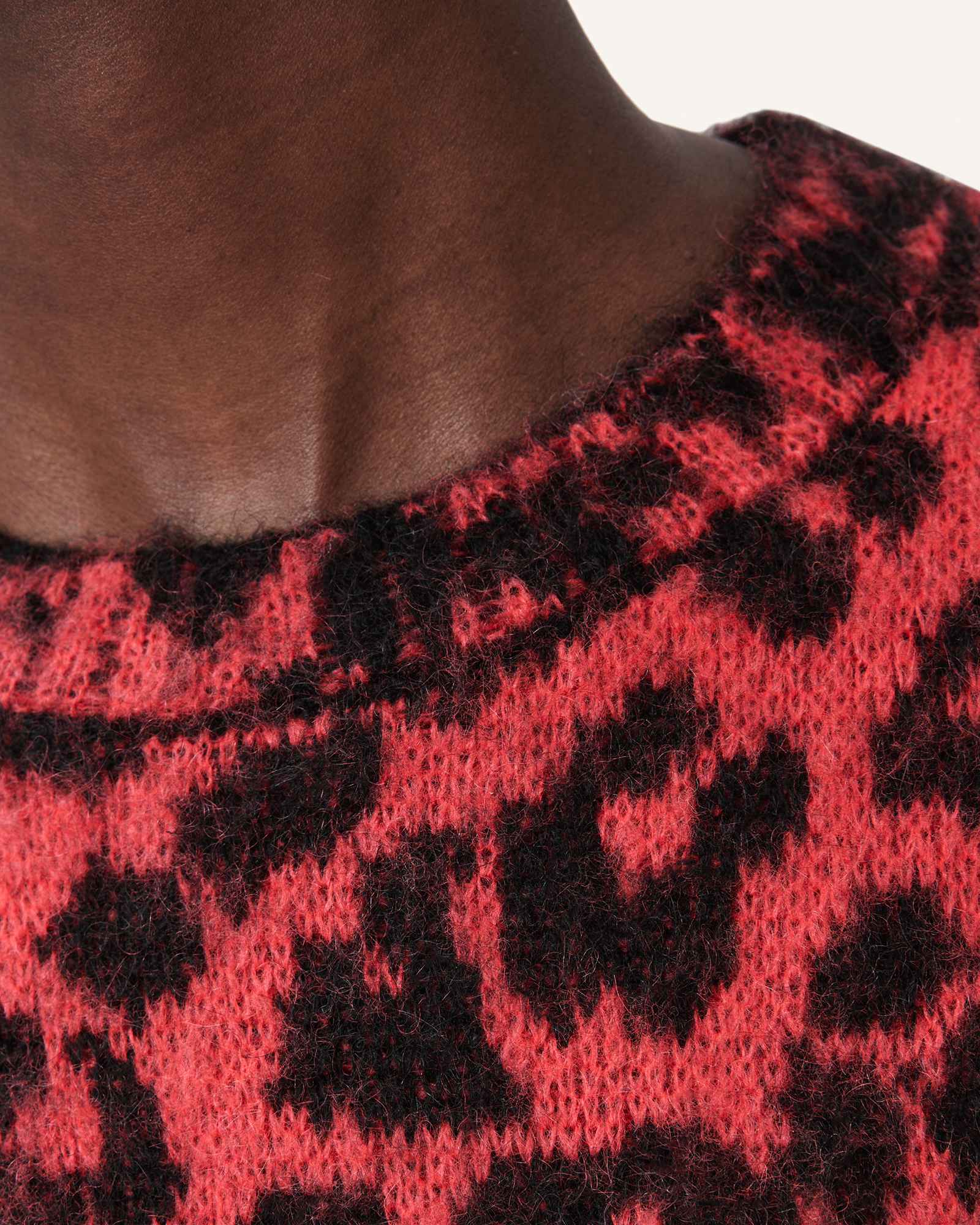 Lex Oversized Leopard Print Sweater CRIMSON RED | ALLSAINTS US