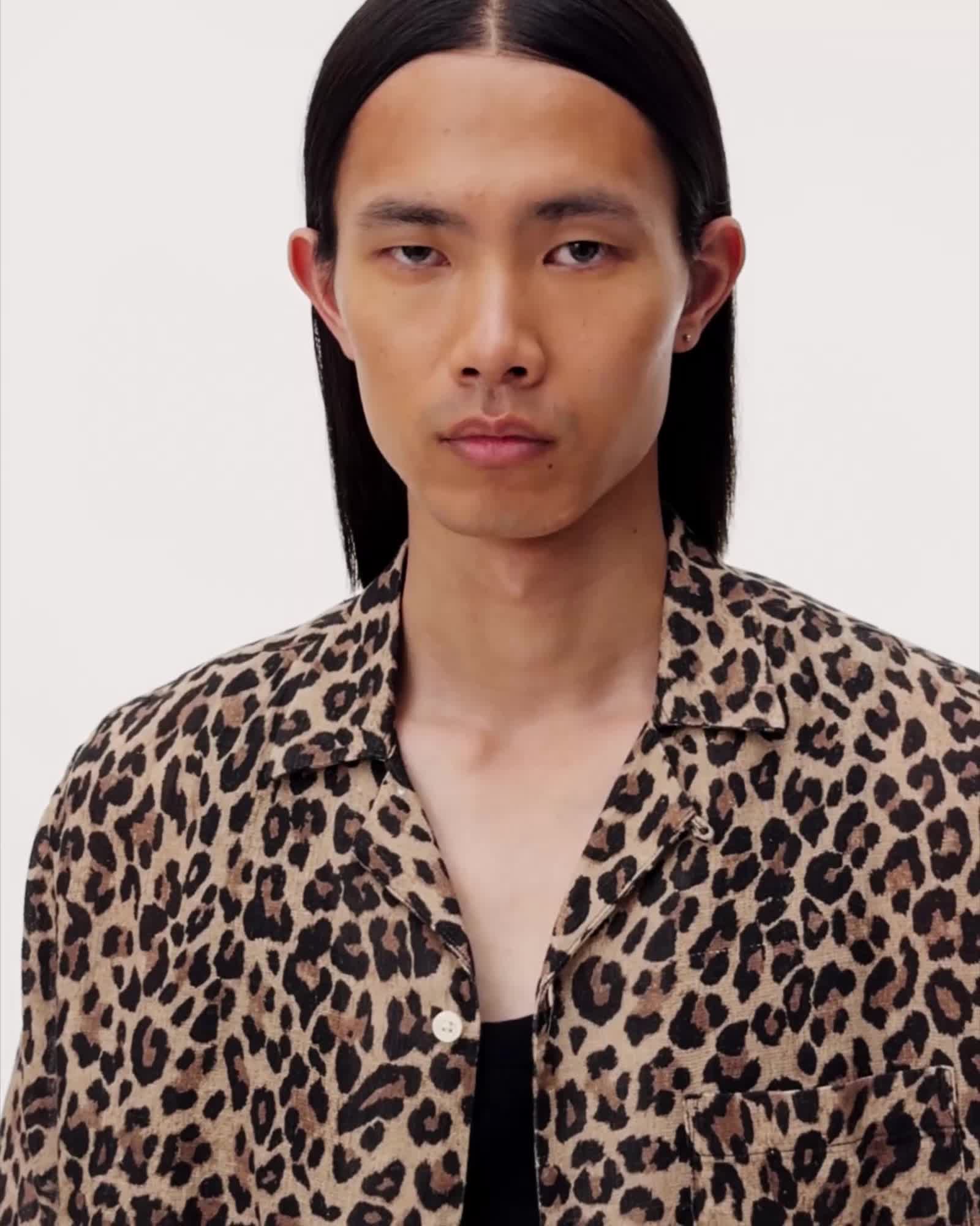 Leopardone Linen Blend Shirt