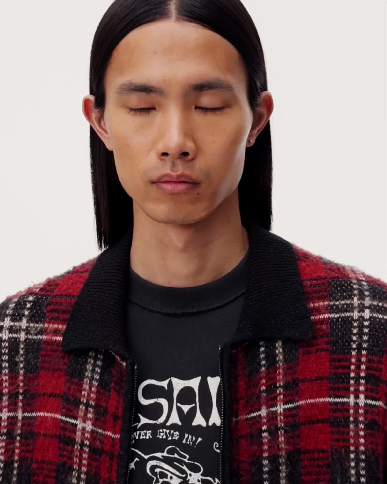 Nettle Jacquard Plaid Cardigan