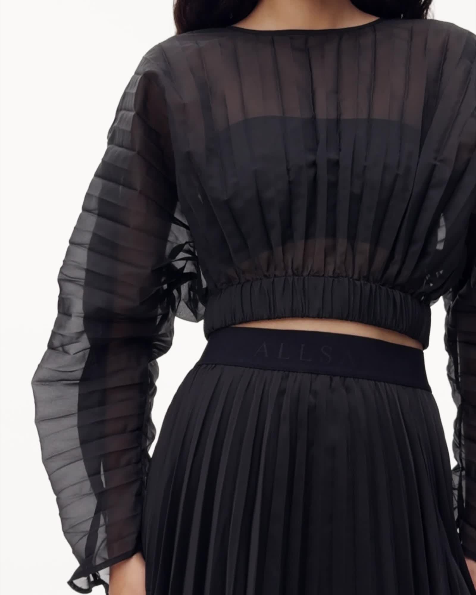 Micaela Pleated Sheer Top