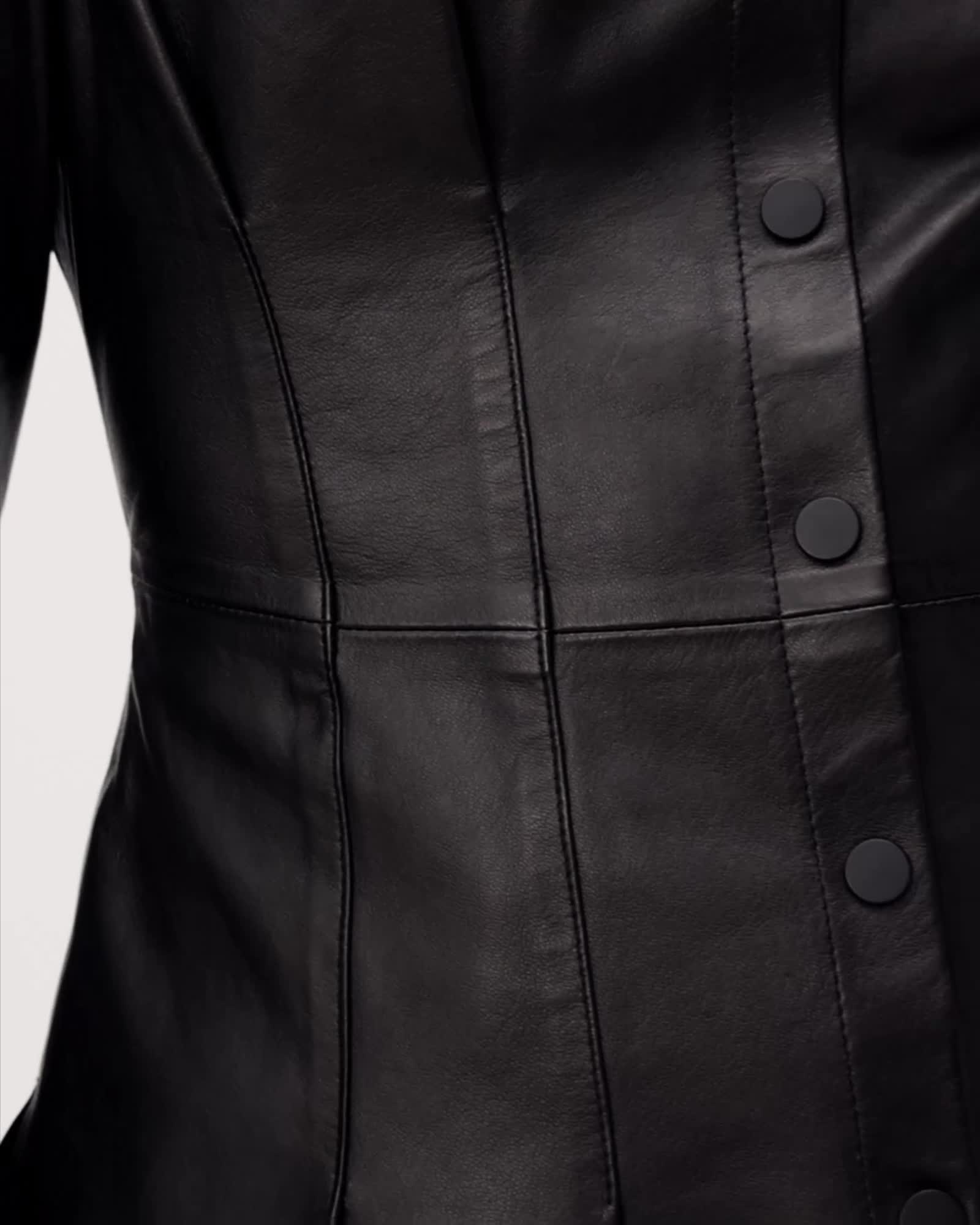 Larson Leather Pleated Shirt