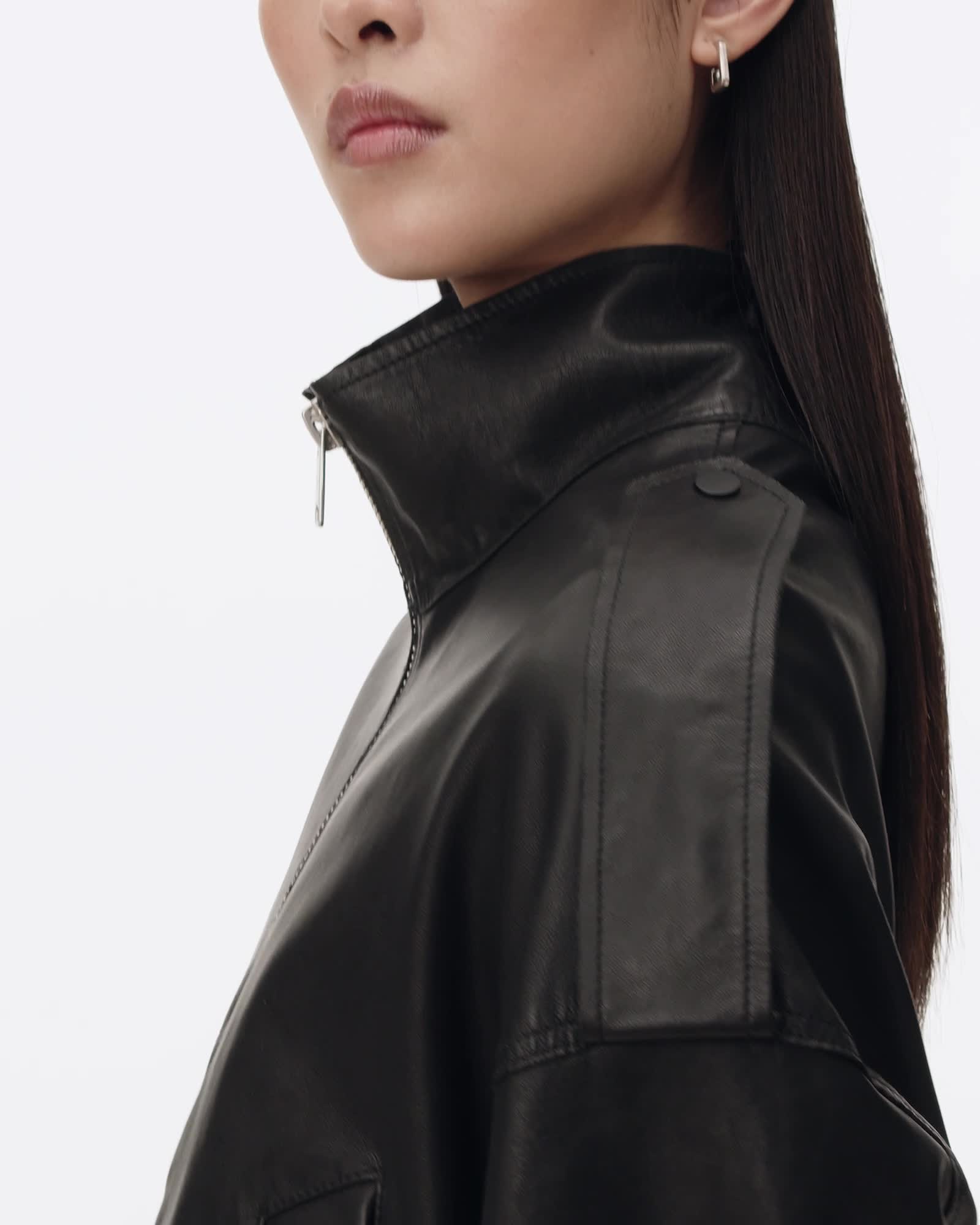 Lowden Leather Jacket Black | ALLSAINTS Canada