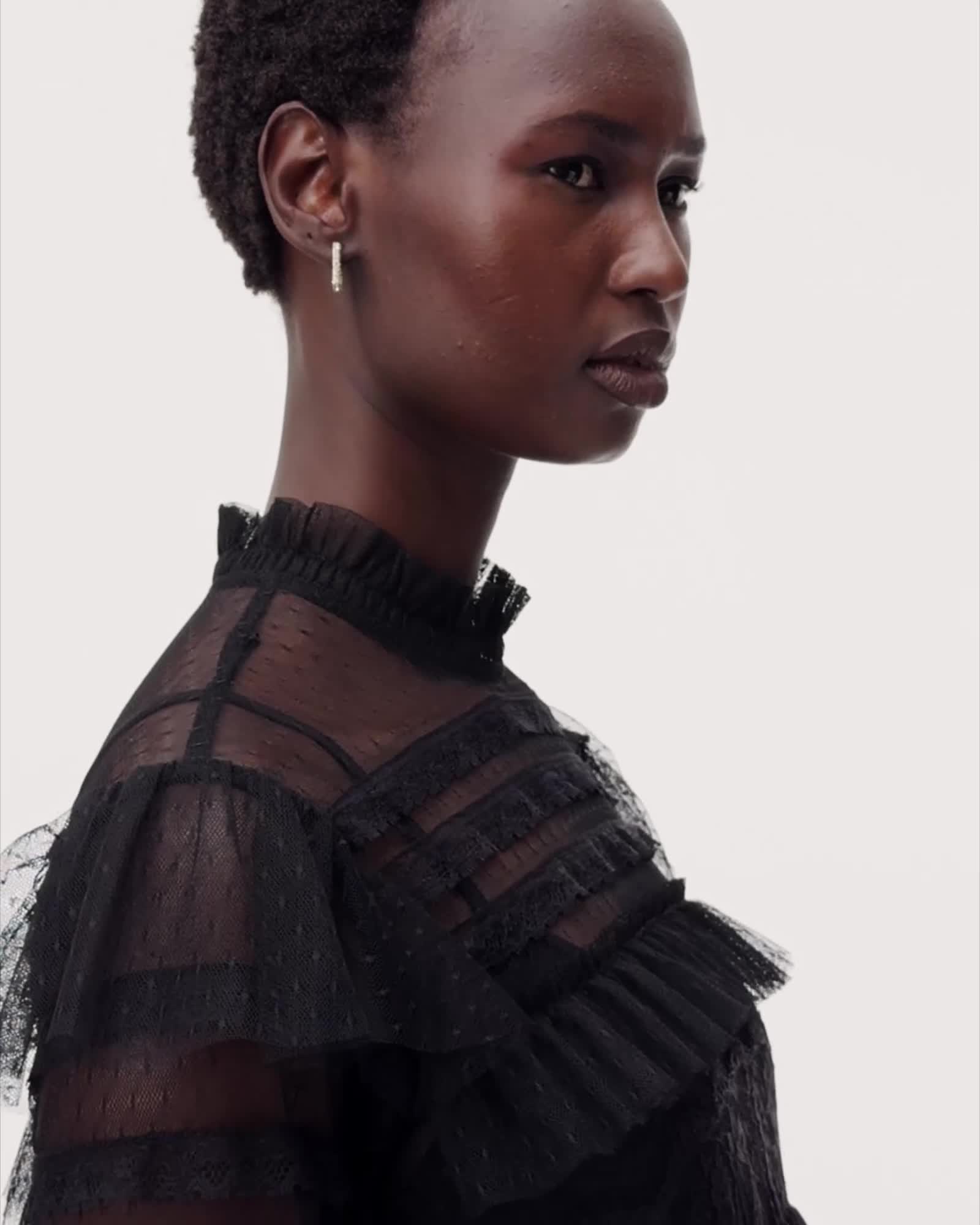 Cavarly Tiered Lace Maxi Dress LACE BLACK | ALLSAINTS US Cavarly Tiered Lace Maxi Dress LACE BLACK | ALLSAINTS US